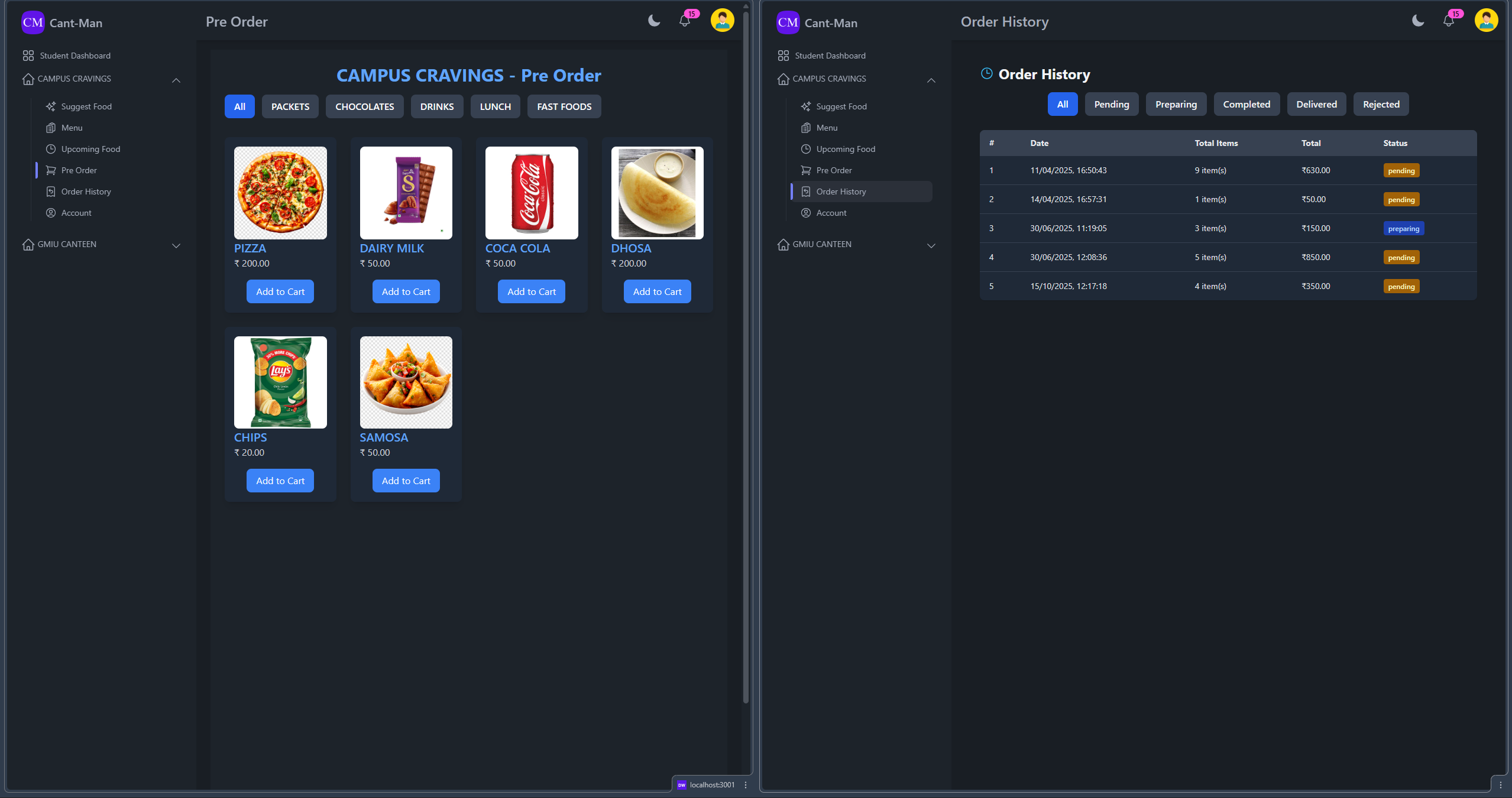 Cant-Man - Canteen Management System Screenshot 11