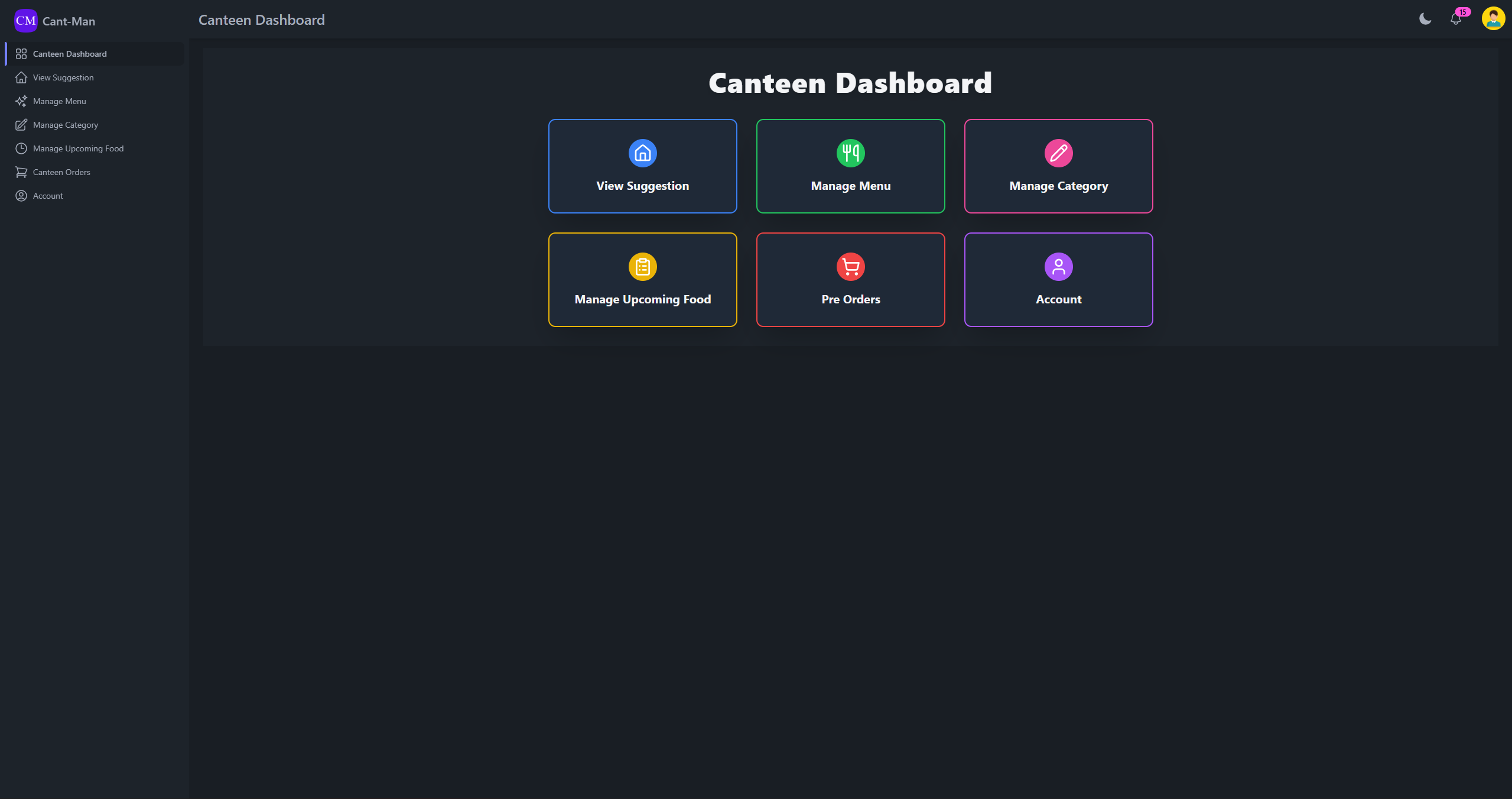 Cant-Man - Canteen Management System Screenshot 5