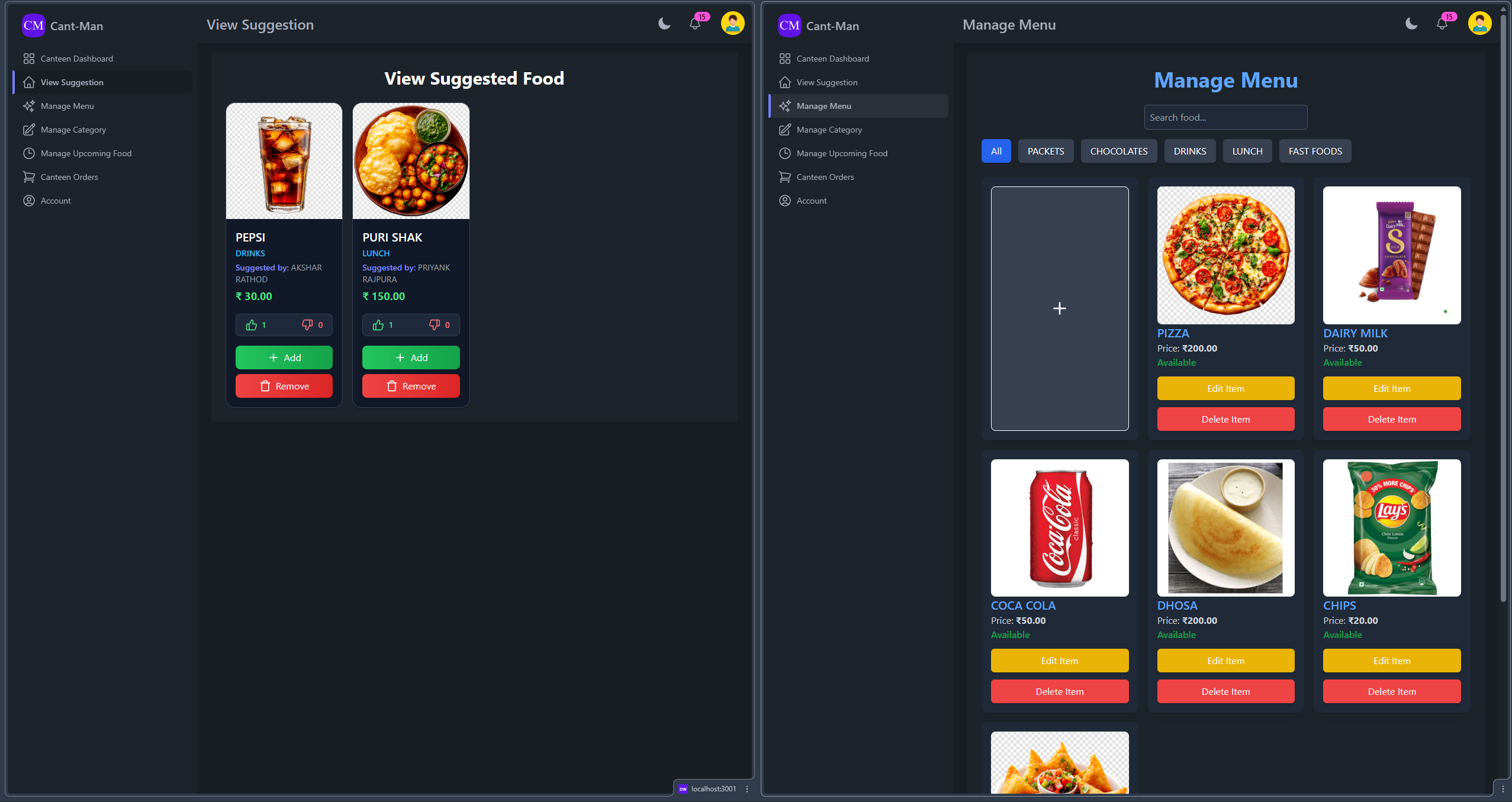 Cant-Man - Canteen Management System Screenshot 6