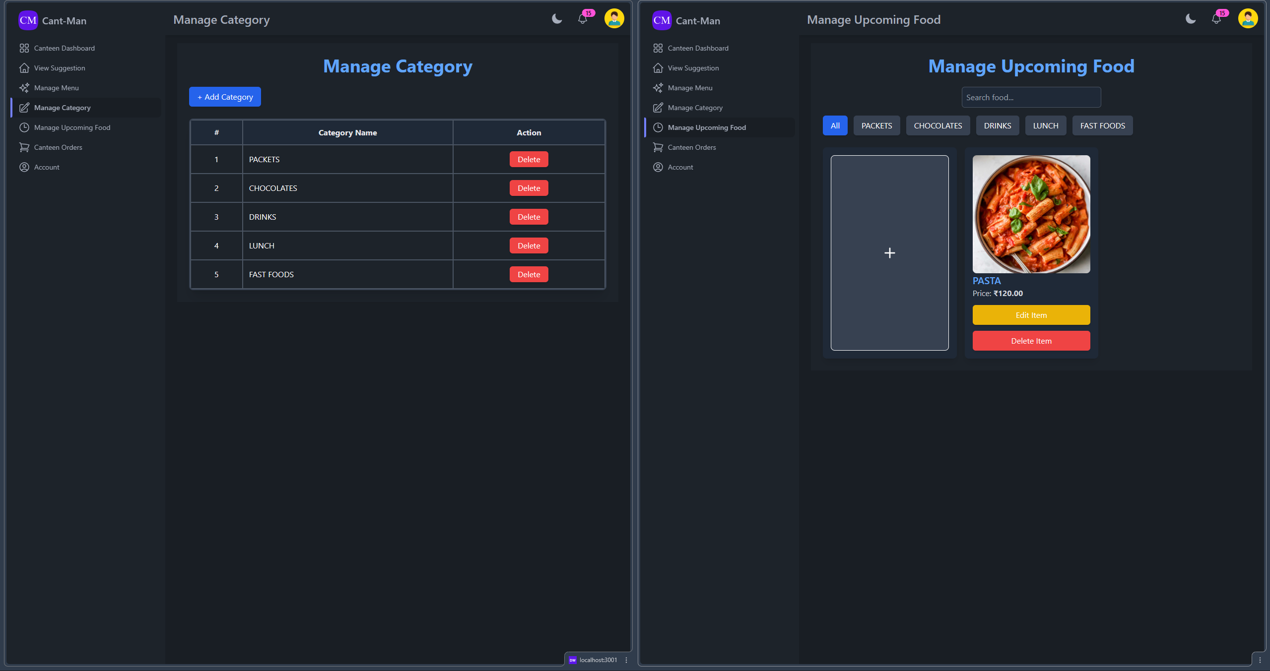 Cant-Man - Canteen Management System Screenshot 7
