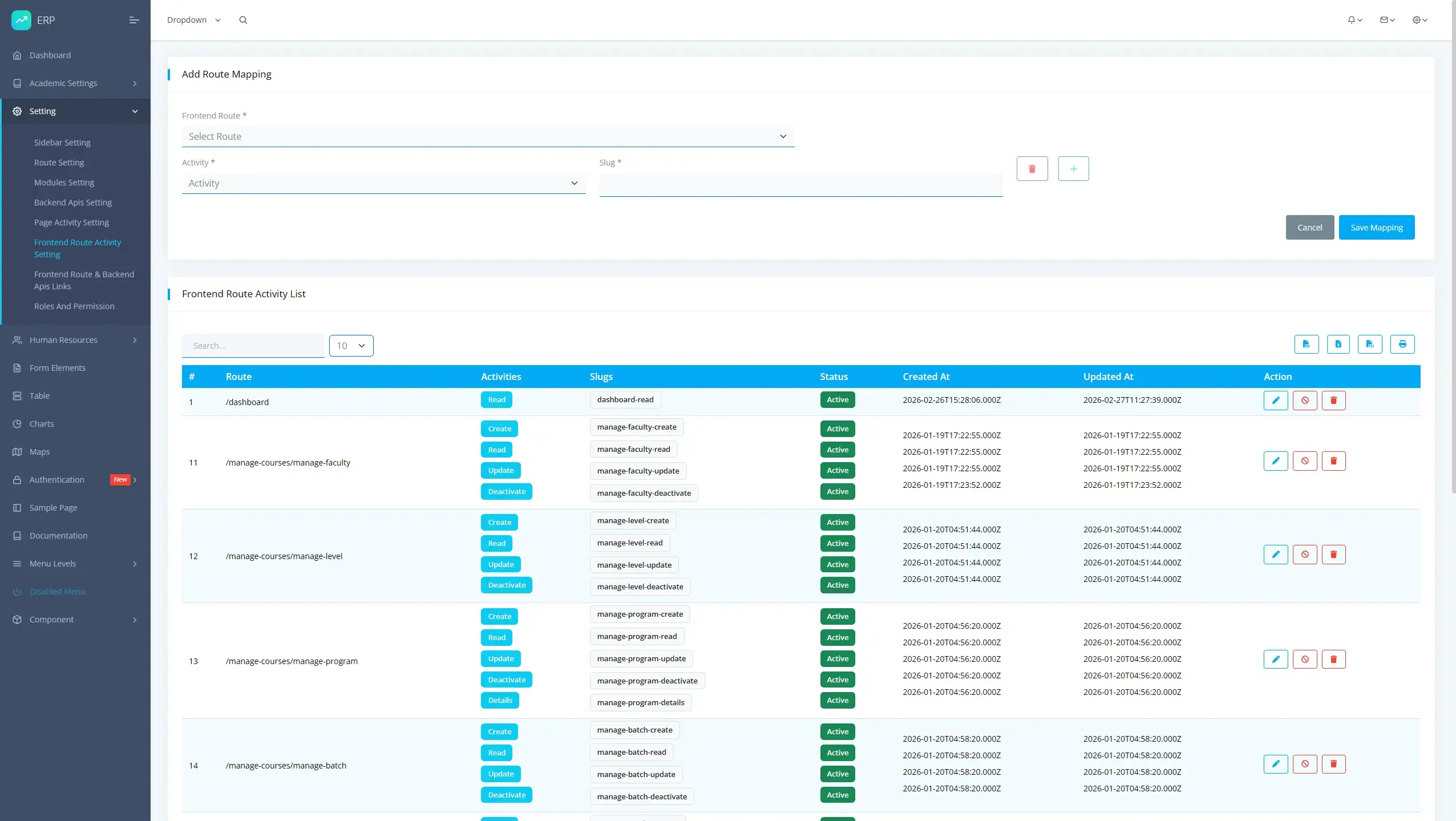 ERP Web Application – University Management System Screenshot 7