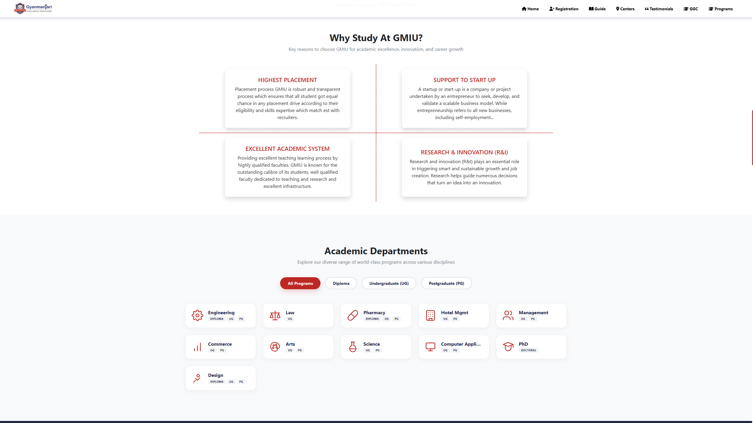 Admission Website - GMIU Screenshot 3